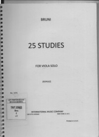 Image of 25 Studies for Viola solo