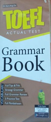 Toefl actual test: grammar book