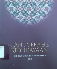 Anugerah Kebudayaan Gubernur Daerah Istimewa Yogyakarta 2020