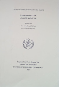 Image of Analisis karakter: laporan pengembangan bahan ajar daring