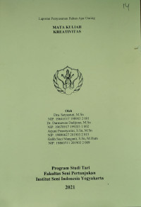 Image of Mata kuliah kreativitas : laporan penyusunan bahan ajar daring