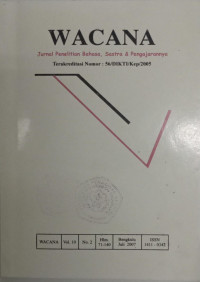 Image of Wacana : Jurnal Penelitian Bahasa, Sastra & Pengajaran